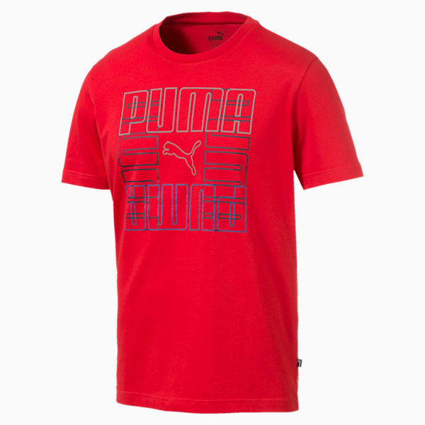 PUMA Brand Graphic Men's Tee, High Risk Red, extralarge