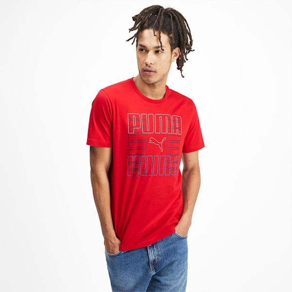 PUMA Brand Graphic Men's Tee, High Risk Red, extralarge