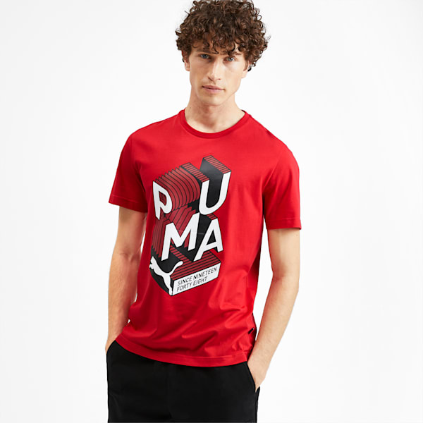 Men's Graphic Effect Tee, High Risk Red, extralarge-SEA