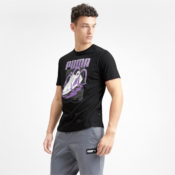 Sneaker Graphic Men’s Crewneck T-Shirt, Puma Black, extralarge-IND
