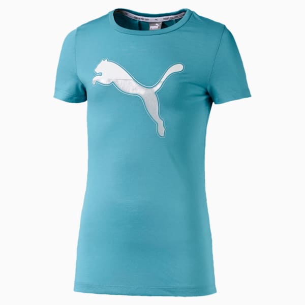 Active Sports dryCELL Girls' Tee, Milky Blue, extralarge-IND