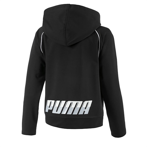 Active Sports Girls' Sweat Jacket, Puma Black, extralarge-IND