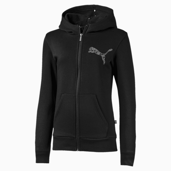 Full Zip Girls' Jacket, Puma Black, extralarge-IND