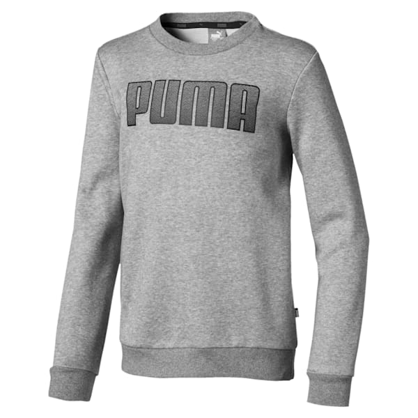 Boys' Crew Neck Sweater, Medium Gray Heather, extralarge-IND