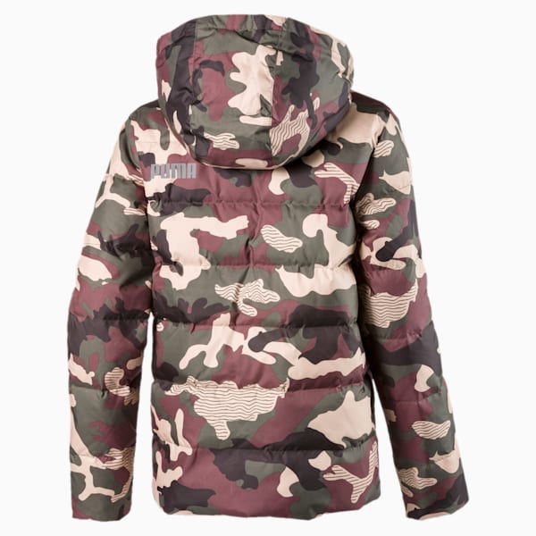 Classics Boys' Down AOP Jacket, Forest Night, extralarge