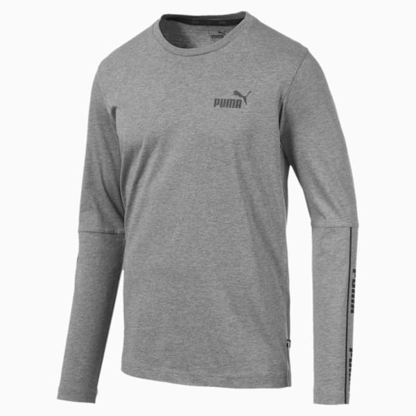 Amplified Men's Long Sleeve Tee, Medium Gray Heather, extralarge