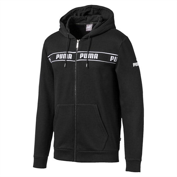 Amplified Fleece Hooded Men's Sweat Jacket, Puma Black, extralarge-IND