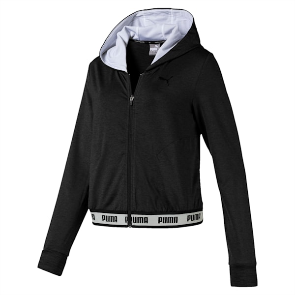 SOFT SPORTS Hooded Women's Sweat Jacket, Puma Black Heather