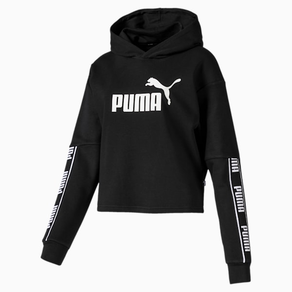 Amplified Women's Cropped Hoodie, Puma Black, extralarge