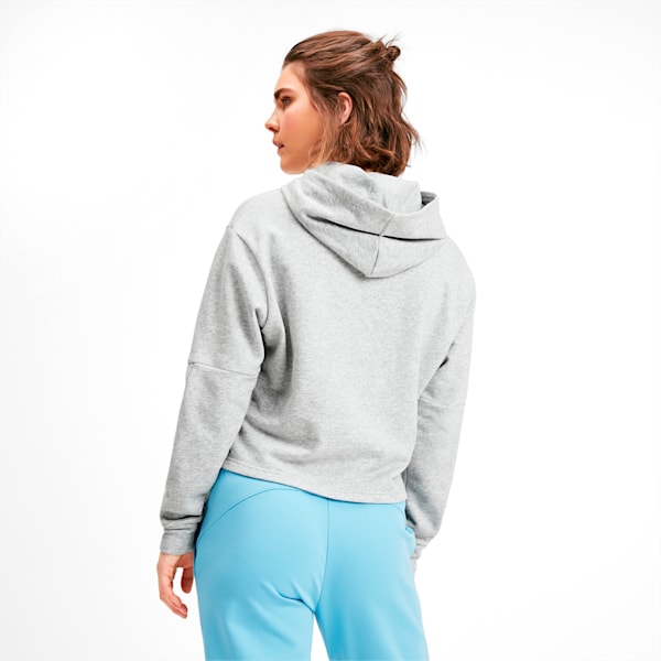 Amplified Women's Cropped Hoodie, Light Gray Heather, extralarge