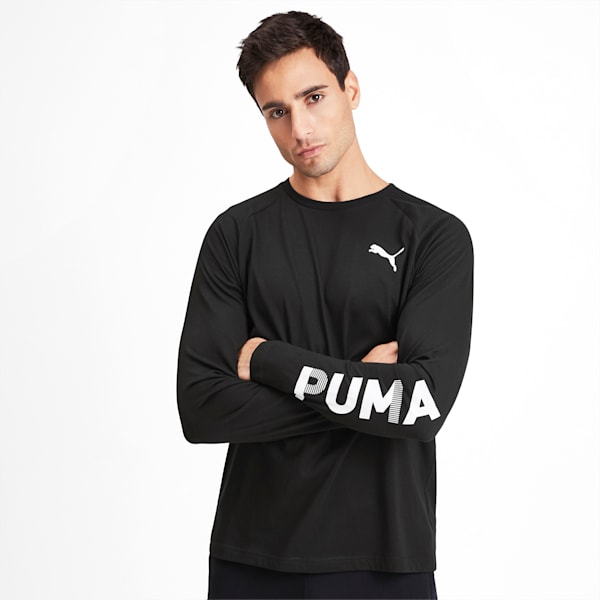 Modern Sports Men's Long Sleeve Tee, Puma Black, extralarge