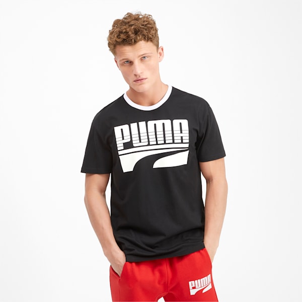 Rebel Bold Graphic Short Sleeve Men's T-Shirt, Puma Black, extralarge-IND
