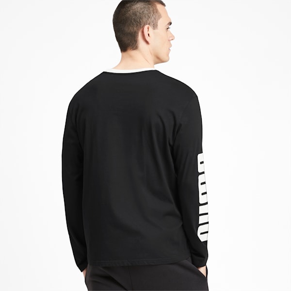 Rebel Bold Men's Long Sleeve Tee, Puma Black, extralarge