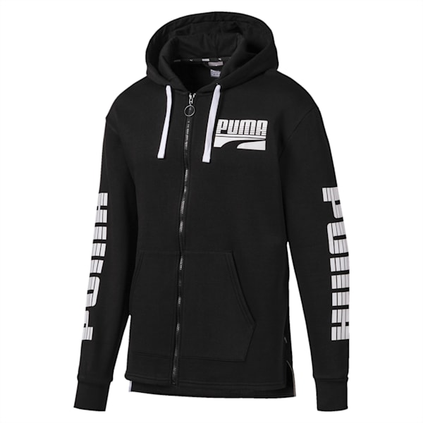 Rebel Bold Full Zip Men's Hoodie, Puma Black, extralarge-IND
