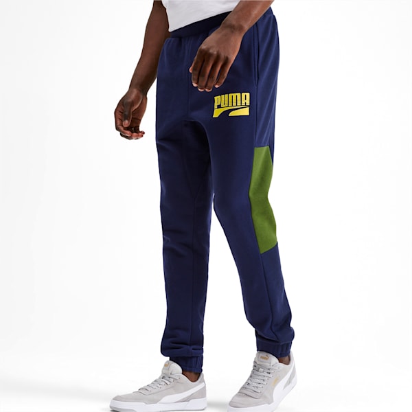 Rebel Block Men's Sweatpants, Peacoat, extralarge-IND
