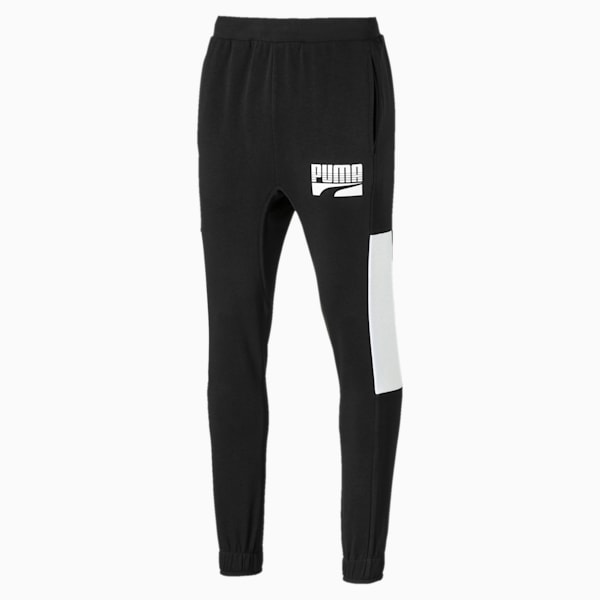 Rebel Block Men's Sweatpants, Puma Black, extralarge