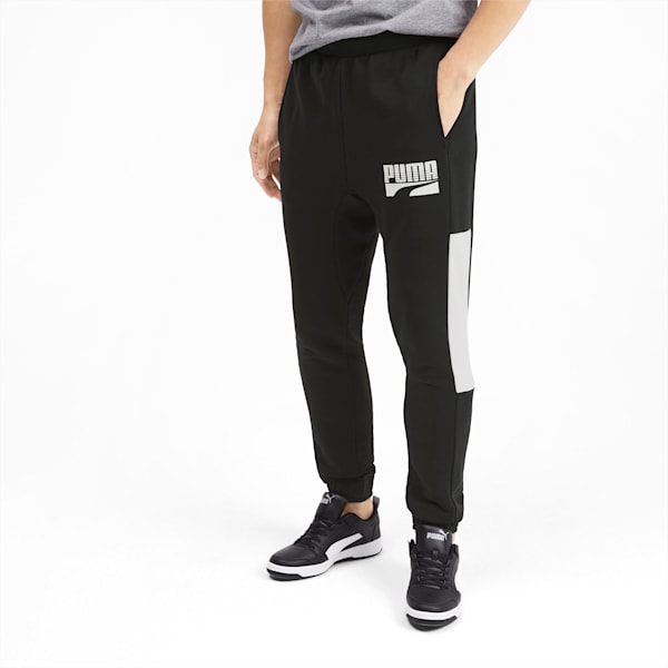 Rebel Block Men's Sweatpants, Puma Black, extralarge