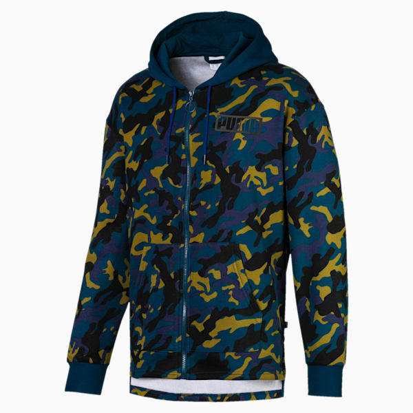 Men's Double Fleece Full Zip Blaze Camo Hoodie