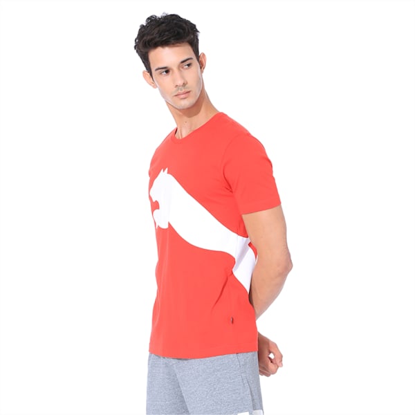 Big Logo Graphic Short Sleeve Men's Crewneck T-Shirt, High Risk Red, extralarge-IND