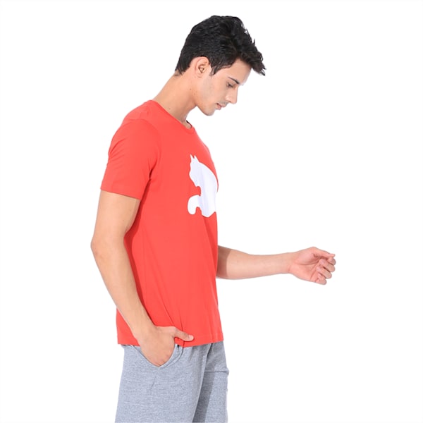 Big Logo Graphic Short Sleeve Men's Crewneck T-Shirt, High Risk Red, extralarge-IND