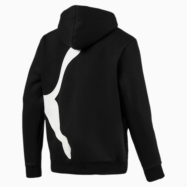 Big Logo Graphic Long Sleeve Men's Hoodie, Puma Black, extralarge-IND