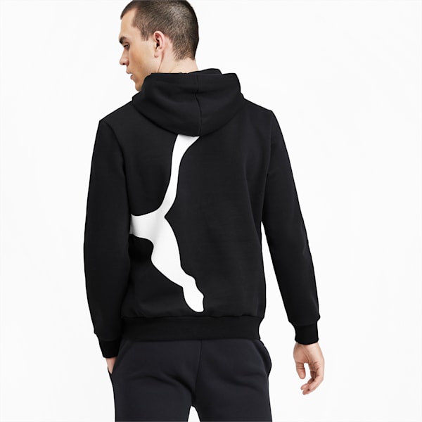 Big Logo Graphic Long Sleeve Men's Hoodie, Puma Black, extralarge-IND
