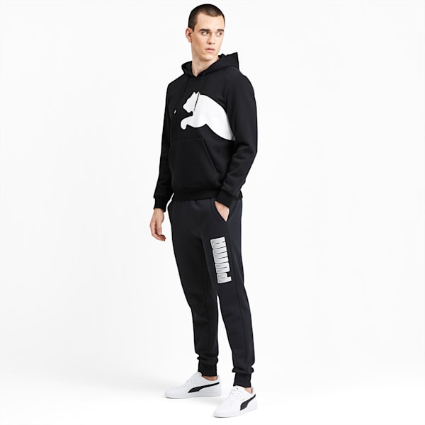 Big Logo Graphic Long Sleeve Men's Hoodie, Puma Black, extralarge-IND