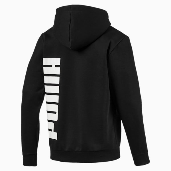 Big Logo Full Zip Men's Hoodie, Puma Black, extralarge-IND