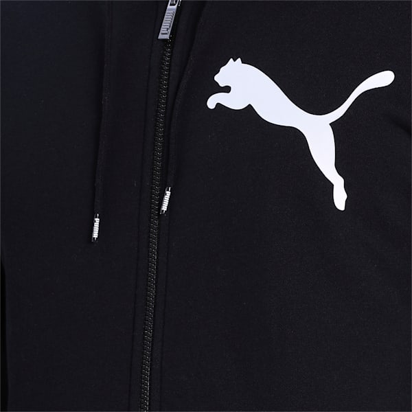 Big Logo Full Zip Men's Hoodie, Puma Black, extralarge-IND