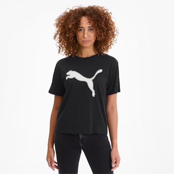 Modern Sports Women's Logo Tee, Puma Black, extralarge