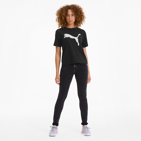 Modern Sports Women's Logo Tee, Puma Black, extralarge