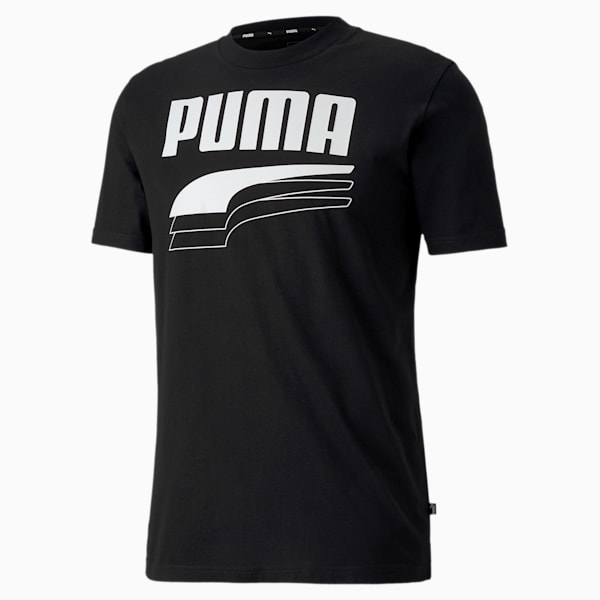 Rebel Bold Men's Tee, Puma Black-Puma White, extralarge