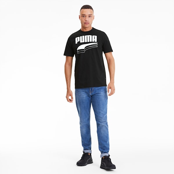 Rebel Bold Men's Tee, Puma Black-Puma White, extralarge