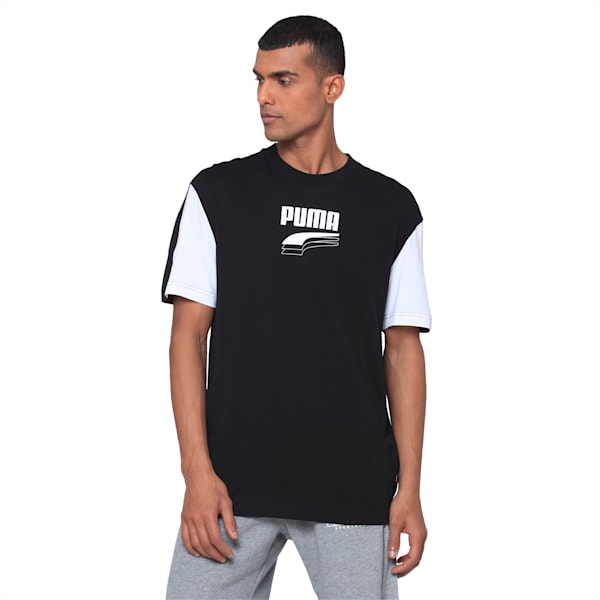 REBEL Block T-Shirt, Puma Black