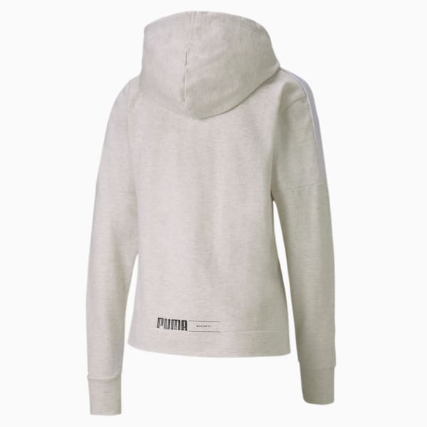 NU-TILITY Women's Full Zip Hoodie, Puma White Heather, extralarge