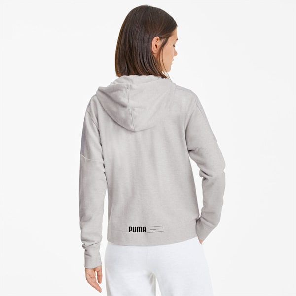 NU-TILITY Women's Full Zip Hoodie, Puma White Heather, extralarge