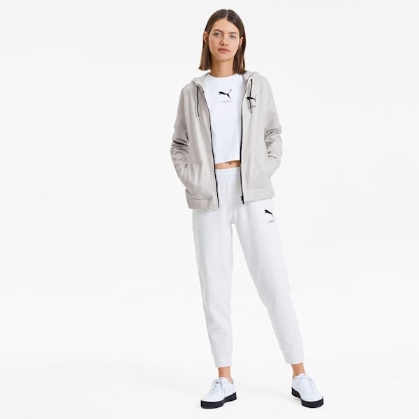 NU-TILITY Women's Full Zip Hoodie, Puma White Heather, extralarge