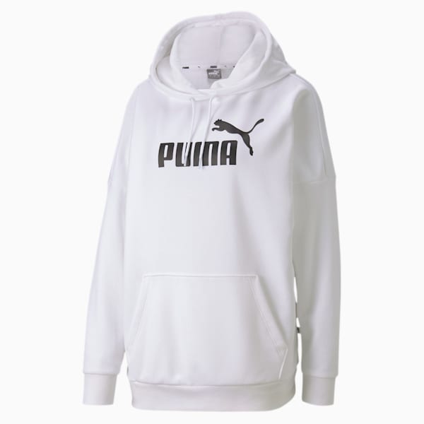 Essentials+ Women's Elongated Hoodie, Puma White, extralarge