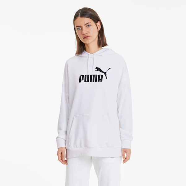 Essentials+ Women's Elongated Hoodie, Puma White, extralarge