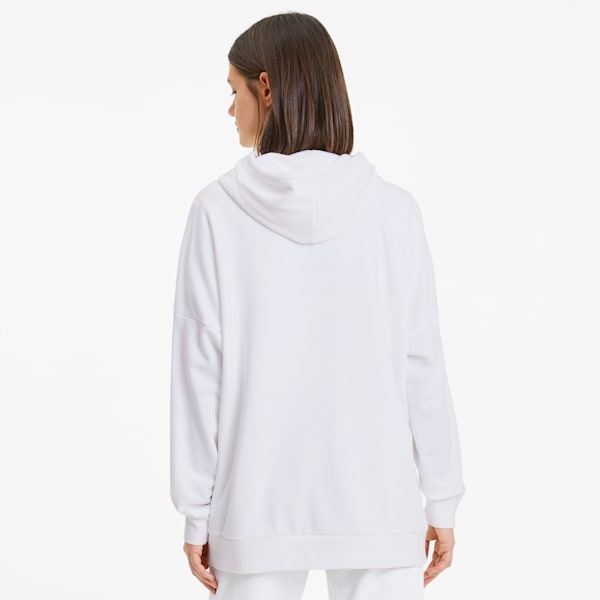 Essentials+ Women's Elongated Hoodie, Puma White, extralarge