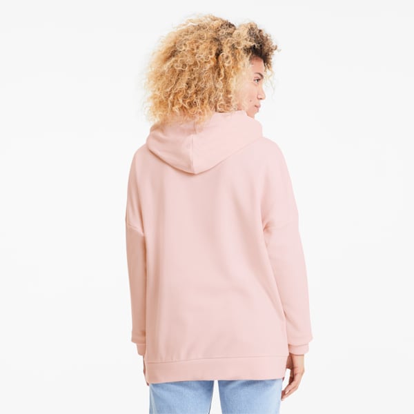 Essentials+ Women's Elongated Hoodie, Rosewater, extralarge