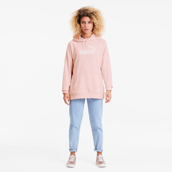 Essentials+ Women's Elongated Hoodie, Rosewater, extralarge