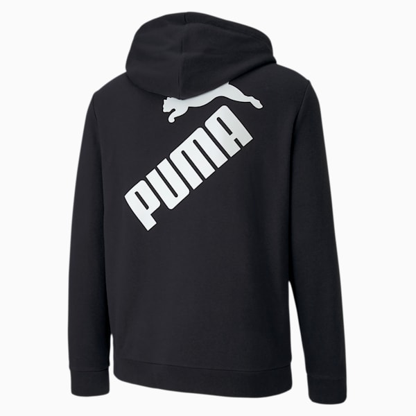 Big Logo Men's Full Zip Hoodie, Puma Black, extralarge