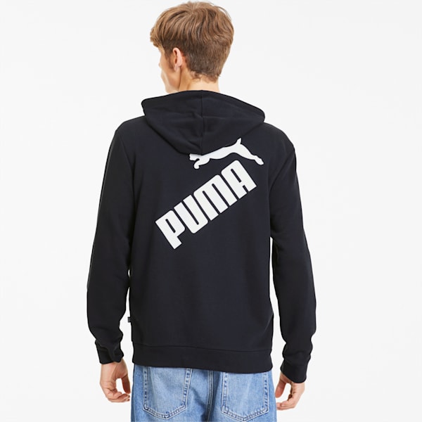 Big Logo Men's Full Zip Hoodie, Puma Black, extralarge