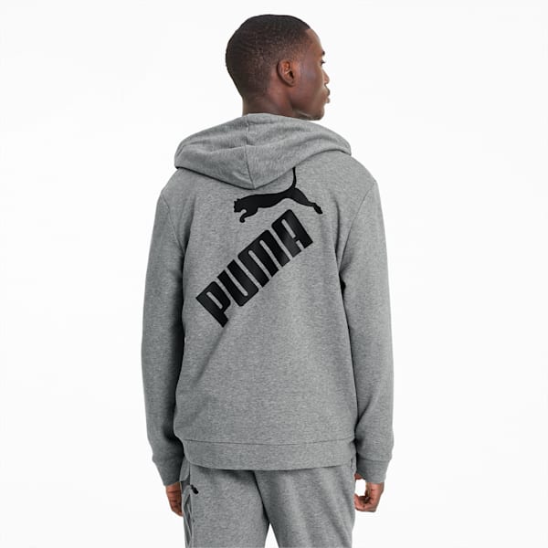 Big Logo Men's Full Zip Hoodie, Medium Gray Heather, extralarge