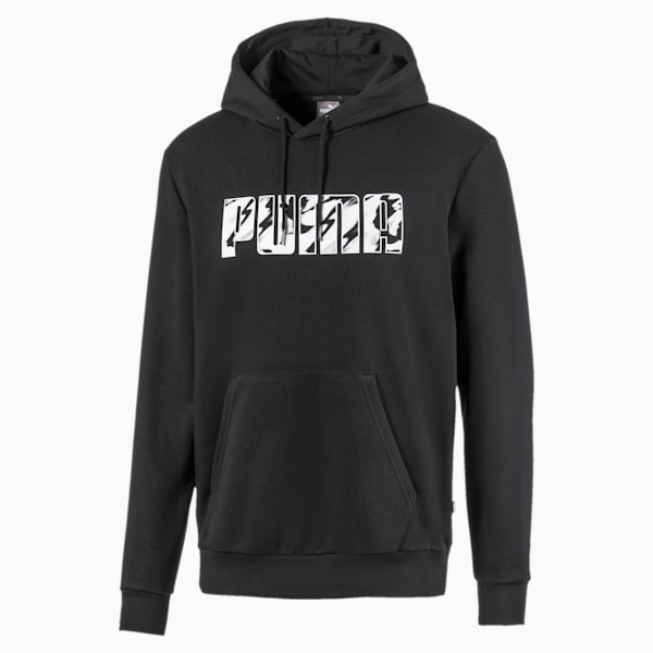 Graphic Men's Training Hoodie, Puma Black, extralarge-IND