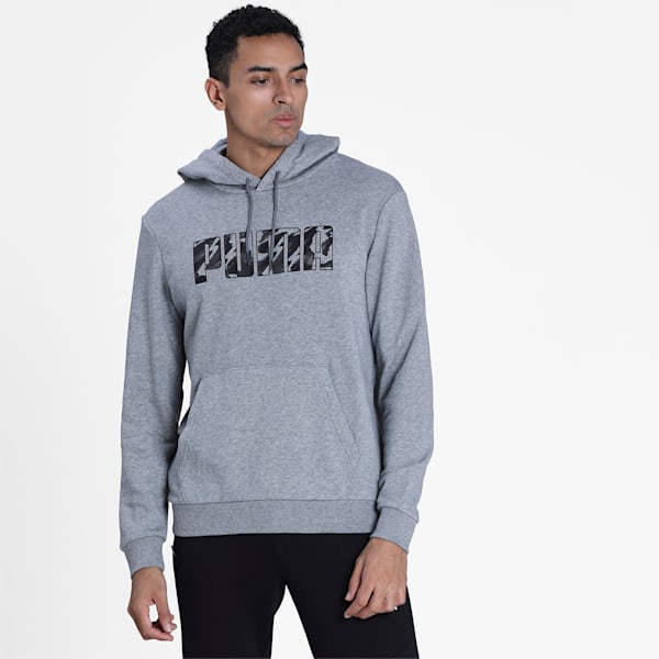 Graphic Men's Training Hoodie, Medium Gray Heather, extralarge-IND