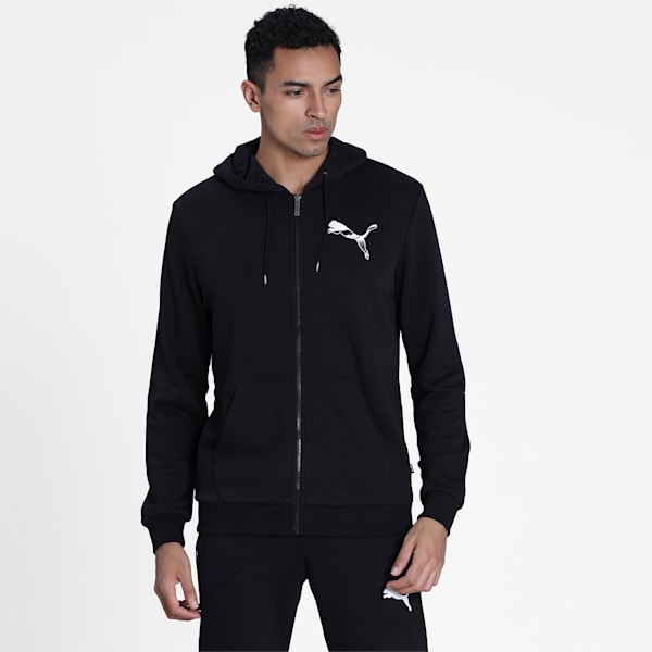 Graphic Men's Hooded Jacket, Puma Black