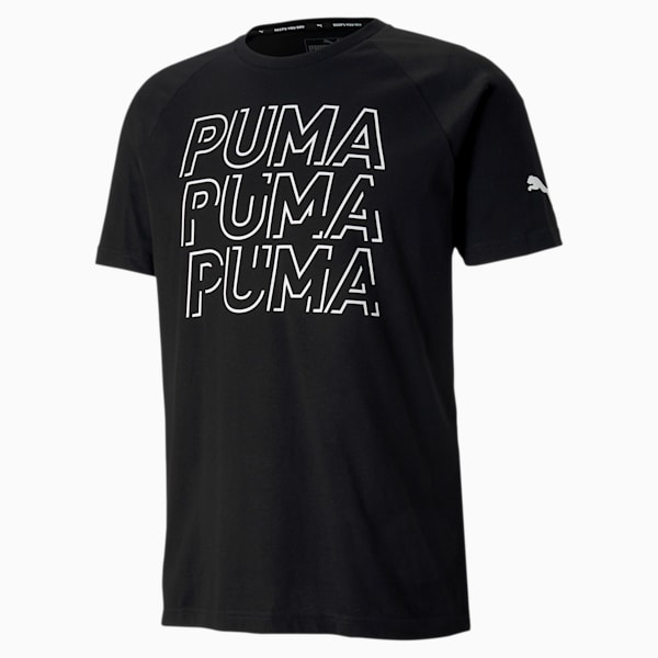 Modern Sports Men's Logo Tee, Puma Black-Puma White, extralarge