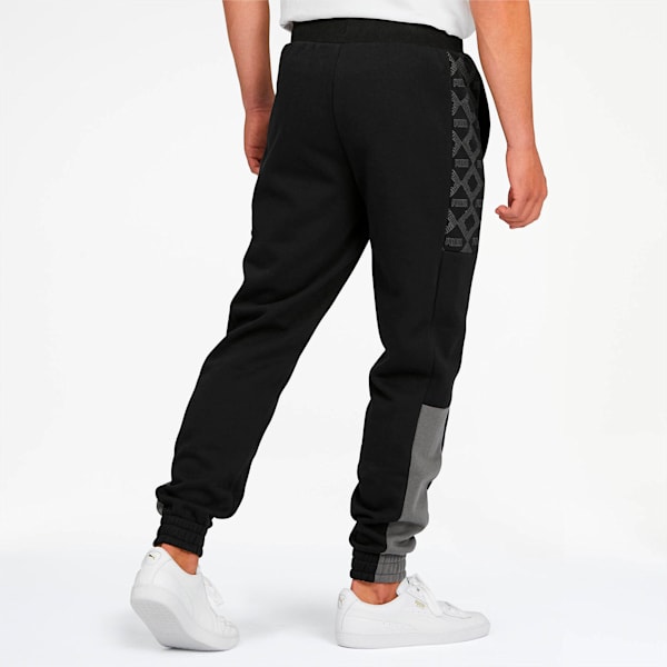 Logo AOP Pack Men's Sweatpants, Cotton Black, extralarge